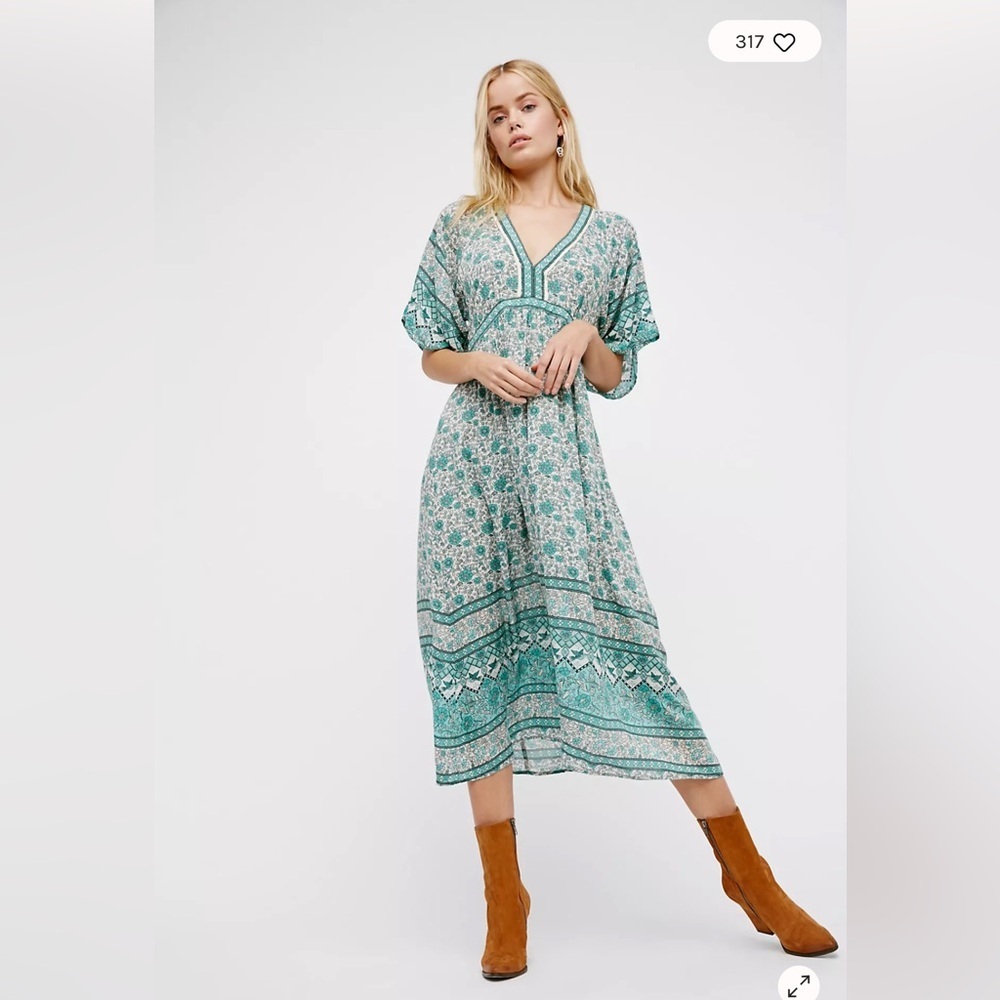 RARE Spell Kombi Folk Dress~Sage~Size XS